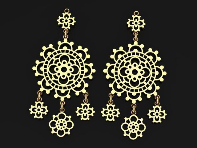 Bohemian Earrings 3D print model_3