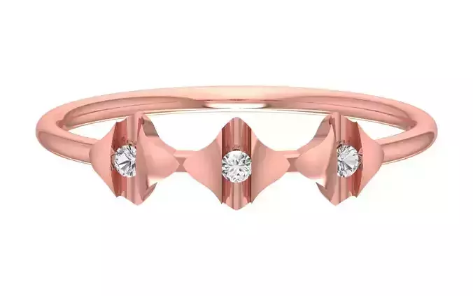 Solitaire Women Light Weight Band Ring