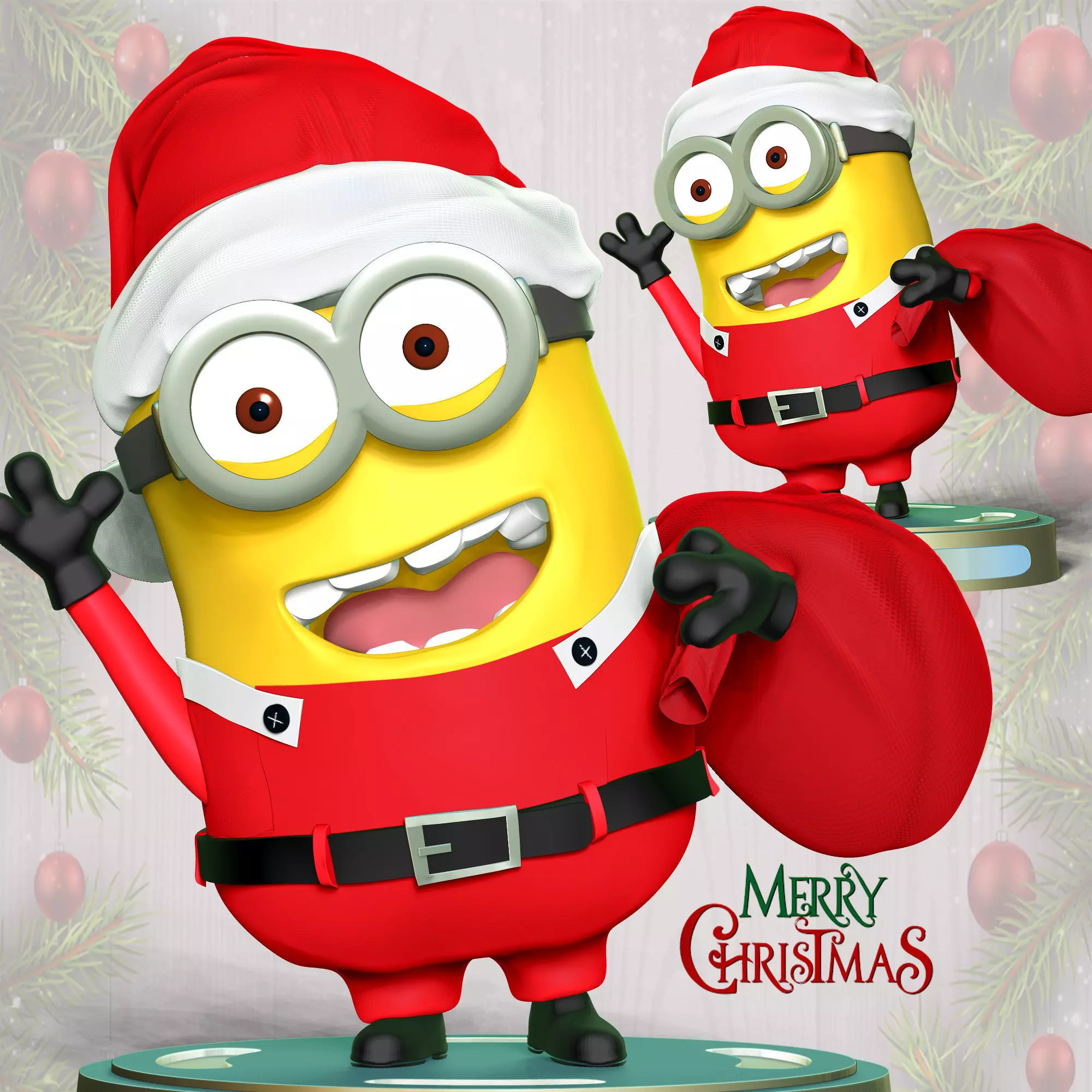 Santa Dave Minion 3D print model_0