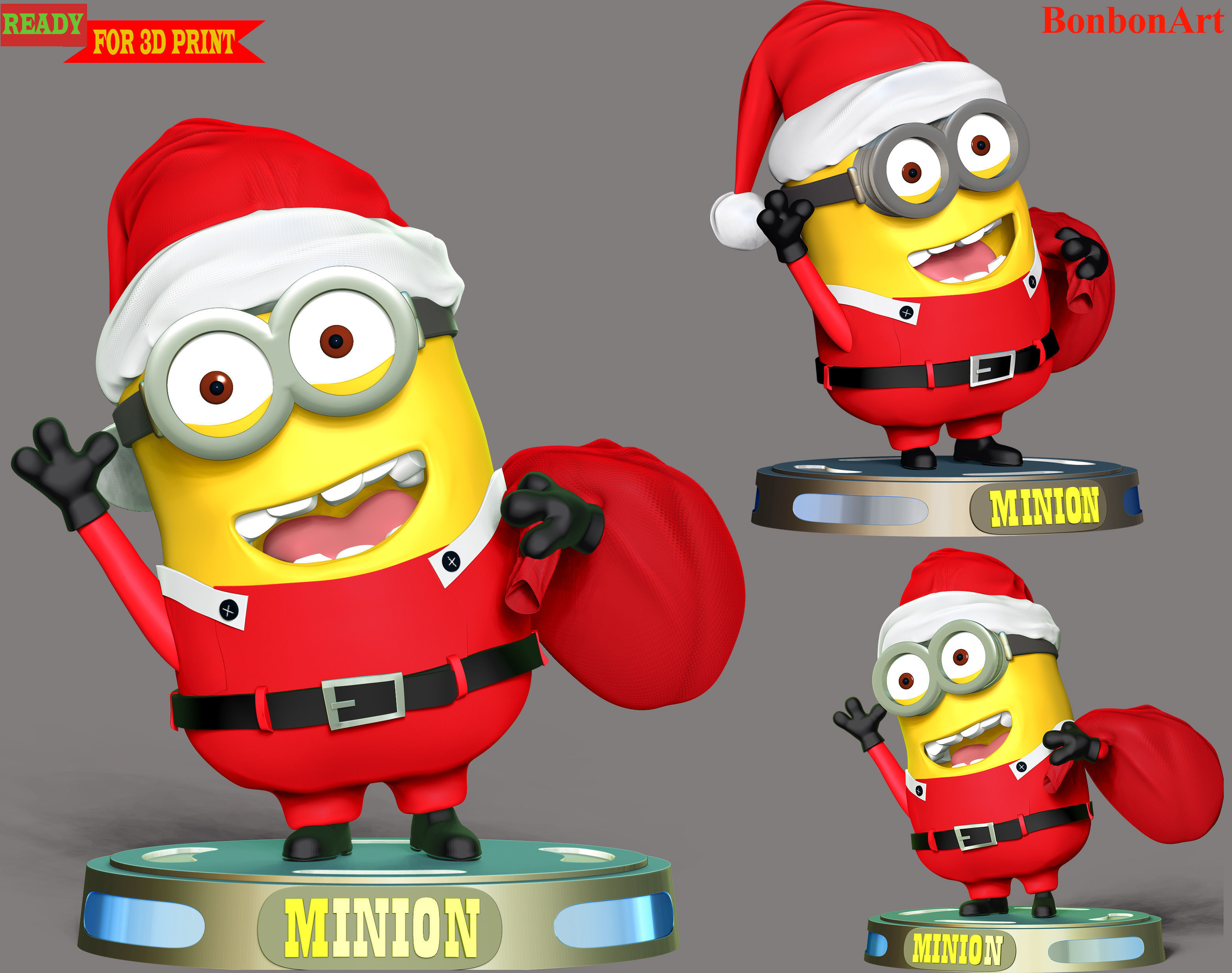 Santa Dave Minion 3D print model_1