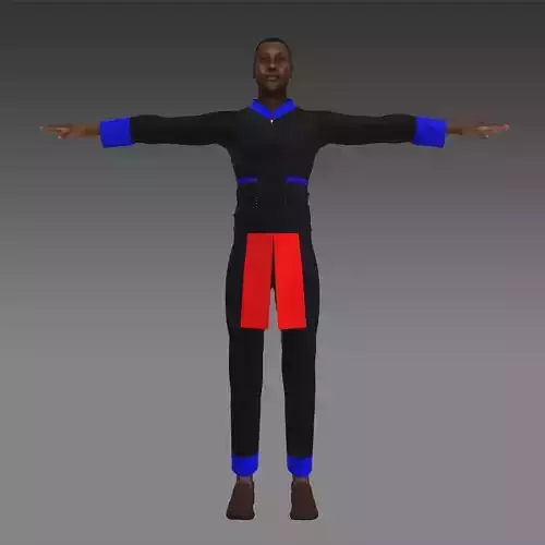 male clothing for  Hmong man 3D model