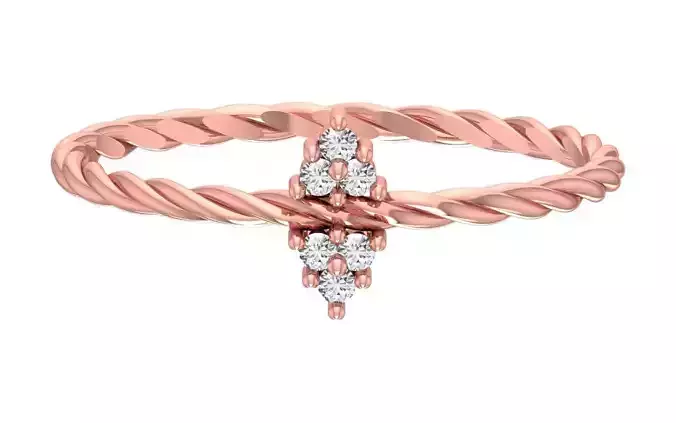 Solitaire Women Light Weight Twisted Band Ring