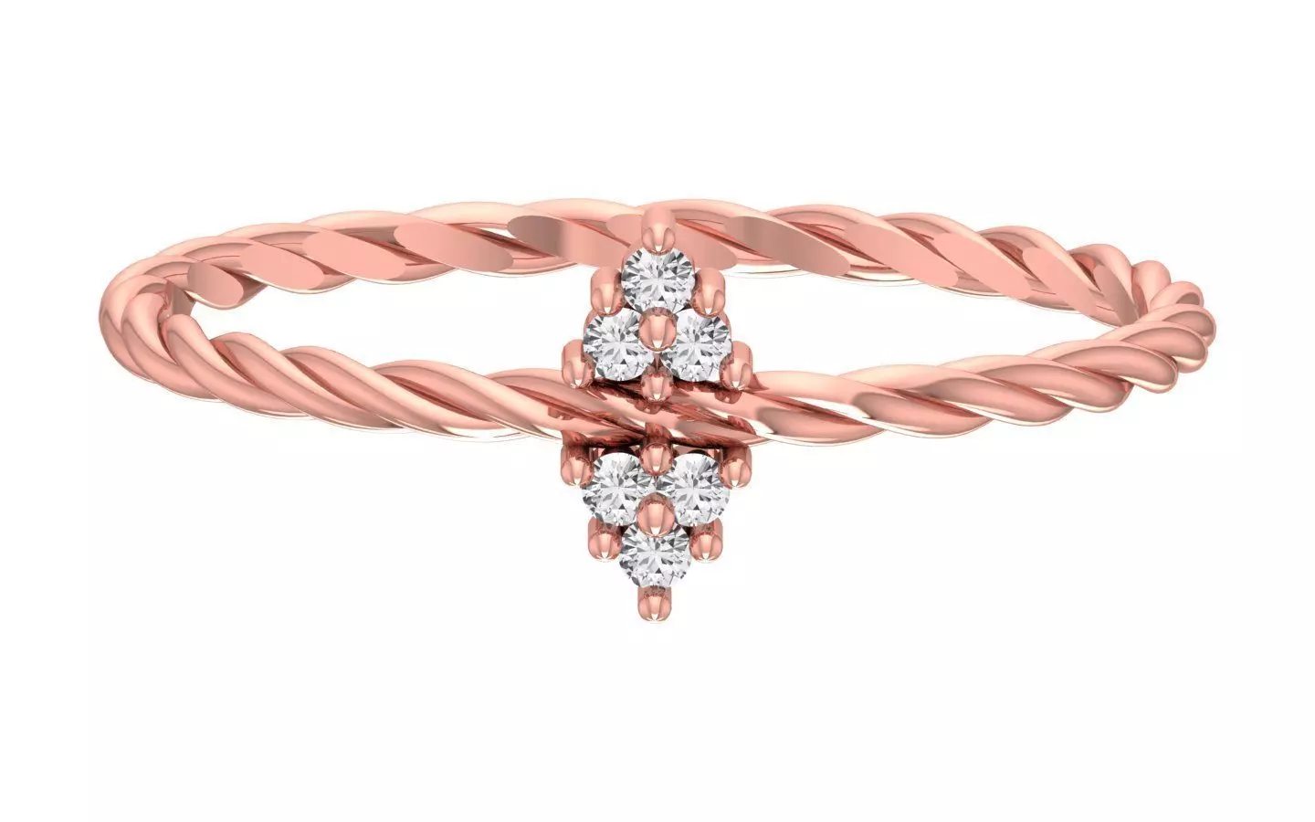 Solitaire Women Light Weight Twisted Band Ring 3D print model