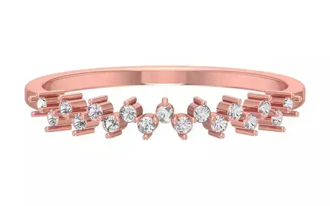 Solitaire Women Light Weight Band Ring