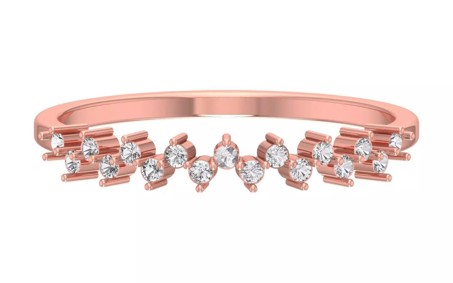 Solitaire Women Light Weight Band Ring 3D print model