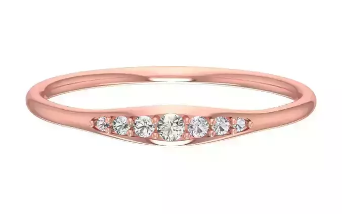 Solitaire Women Light Weight Band Ring