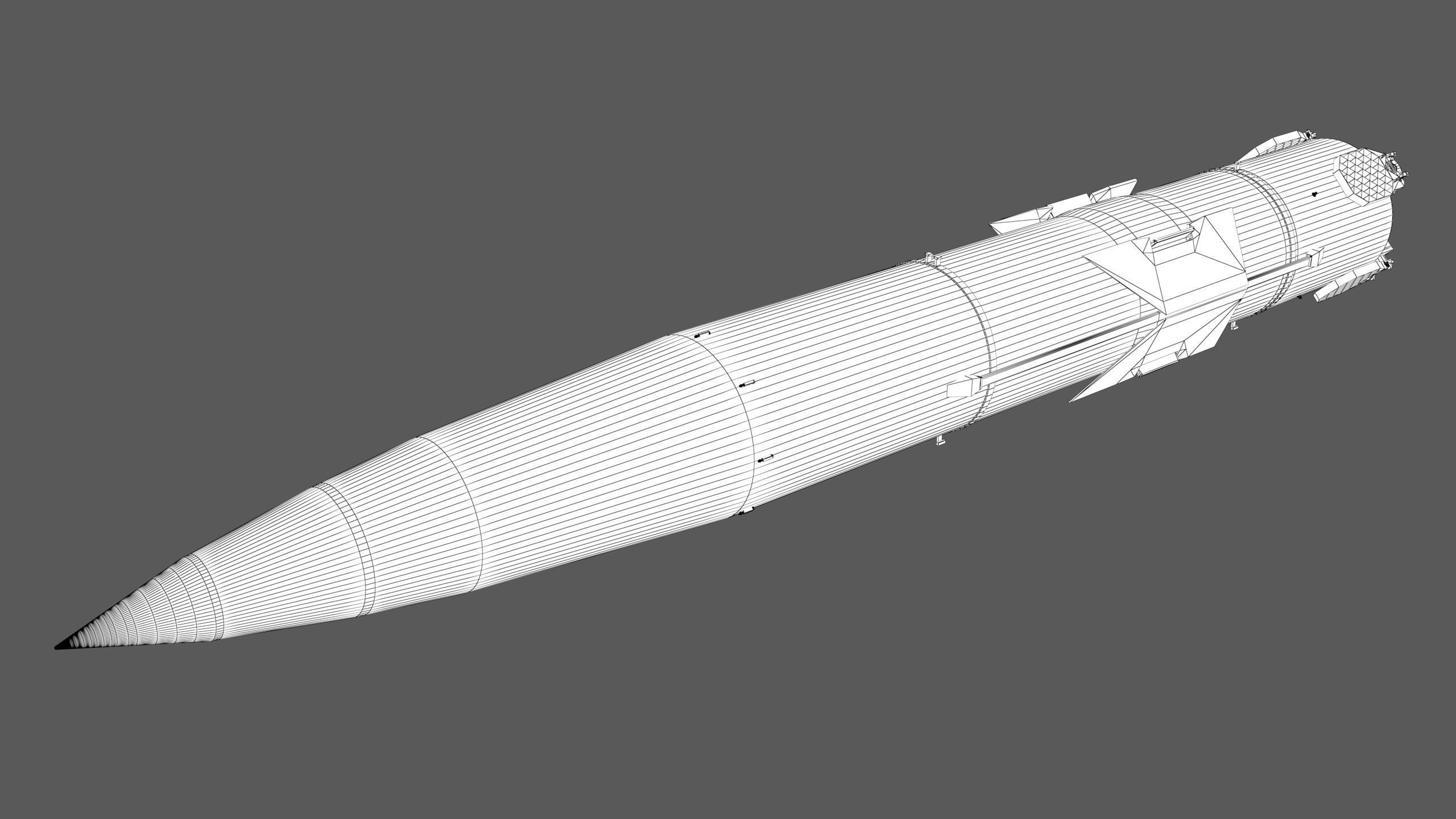9M79 Tochka Tactical Missile- SS 21 Scarab Low-poly 3D model_4