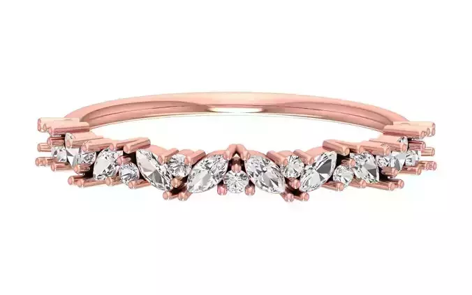 Solitaire Women Light Weight Marquise Stone Band Ring