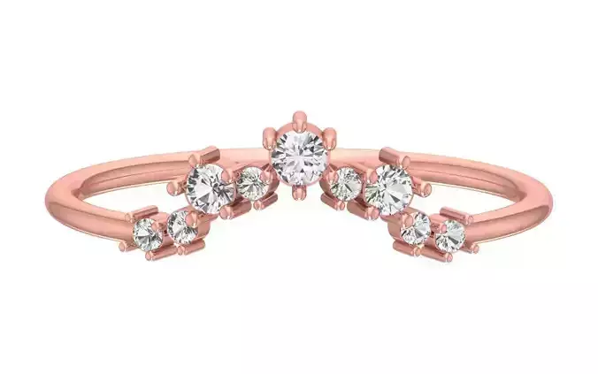 Solitaire Women Light Weight Band Ring