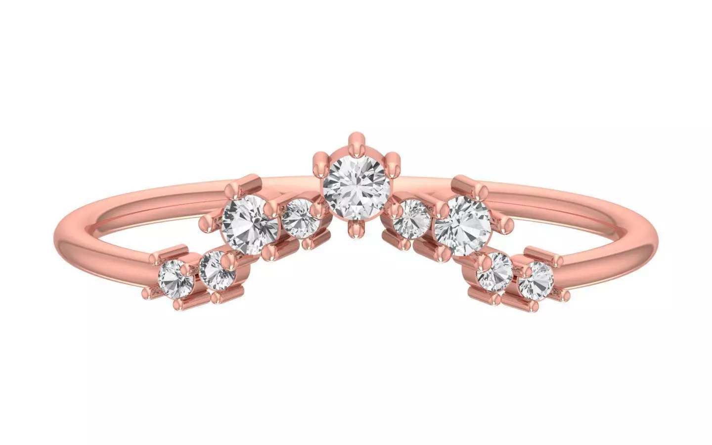 Solitaire Women Light Weight Band Ring 3D print model