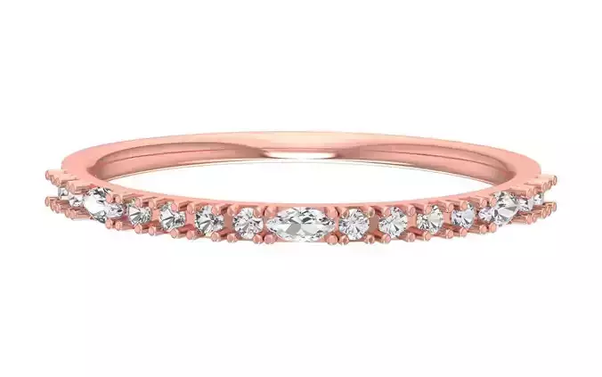 Solitaire Women Light Weight Marquise Stone Band Ring