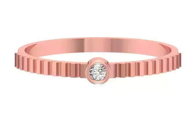 Solitaire Women Light Weight Band Ring