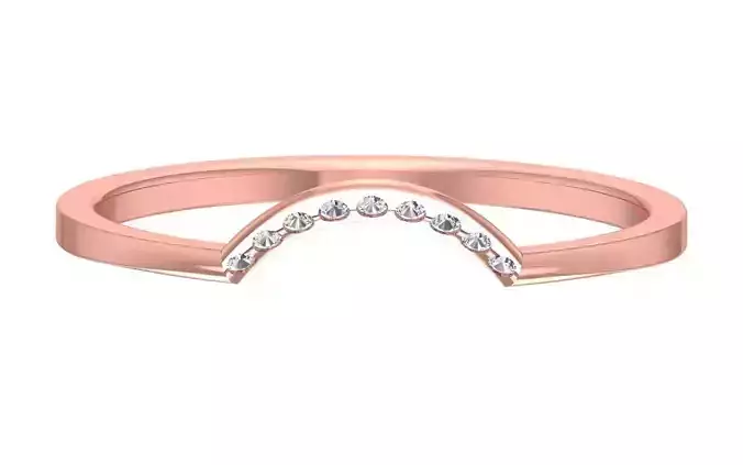 Solitaire Women Light Weight Band Ring