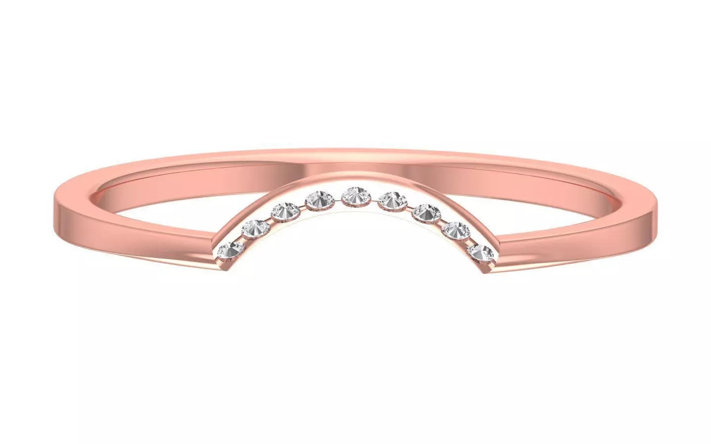 Solitaire Women Light Weight Band Ring 3D print model