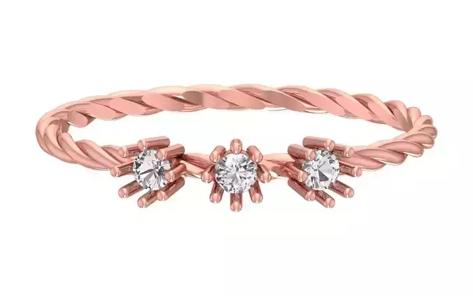 Solitaire Women Light Weight Band Ring