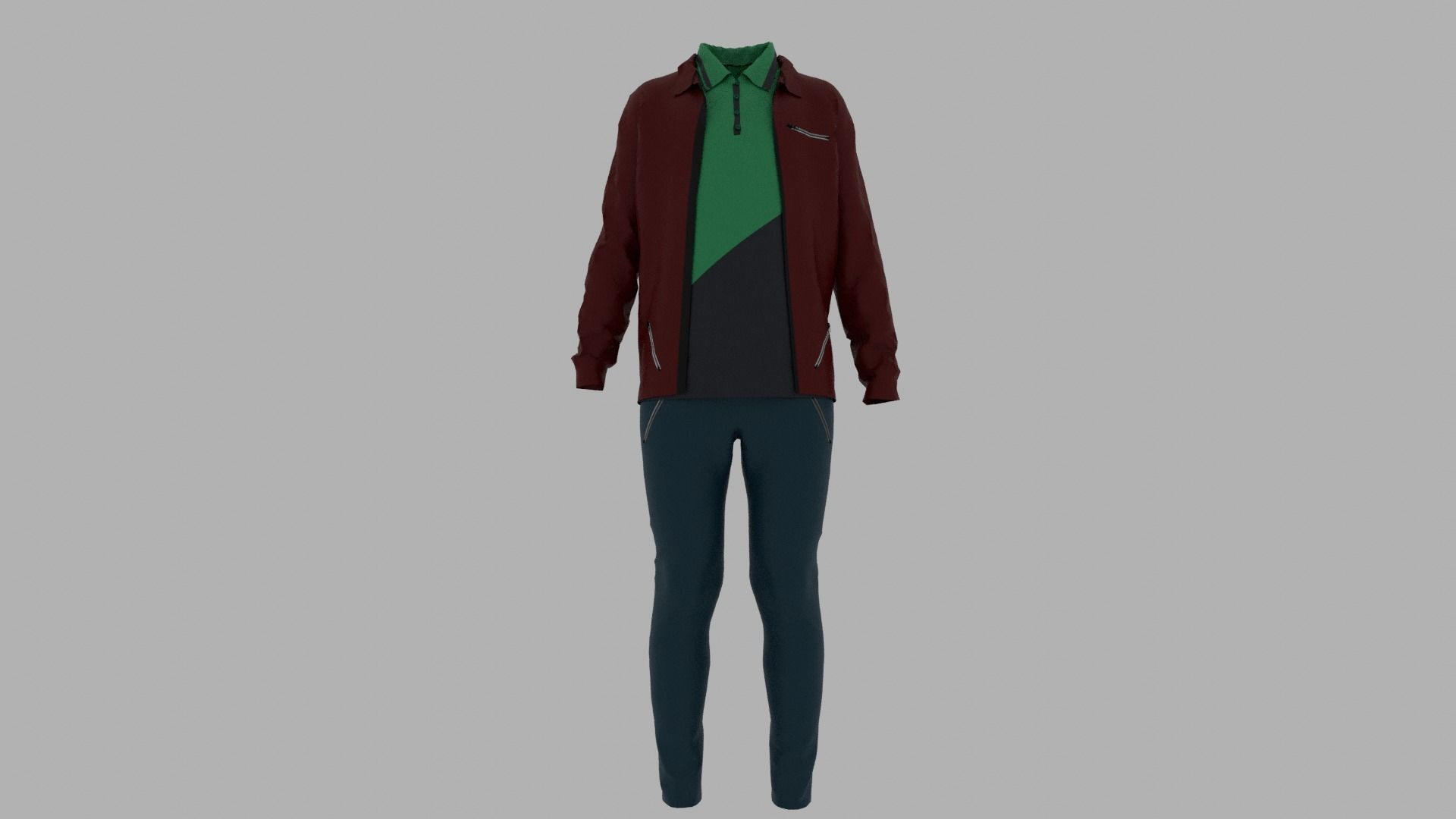 Kid Clothes Outfit Low-poly 3D model_2