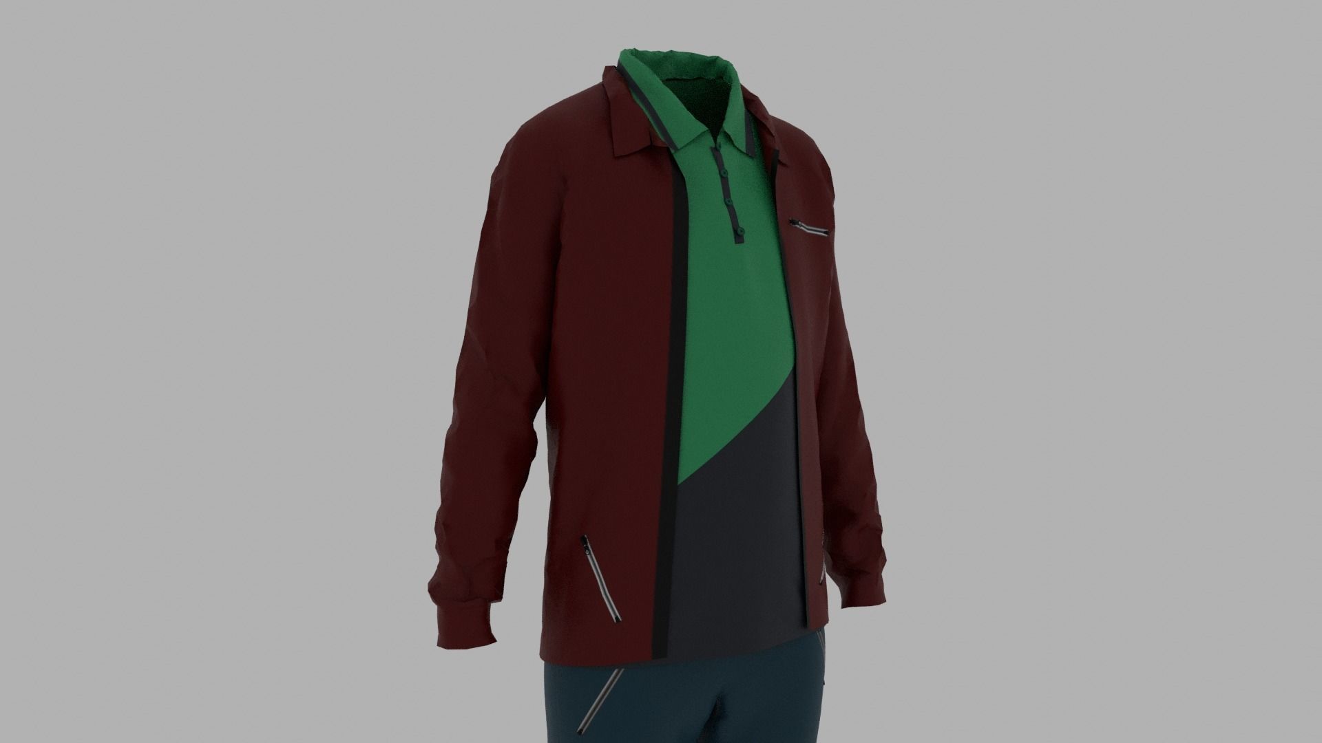 Kid Clothes Outfit Low-poly 3D model_3