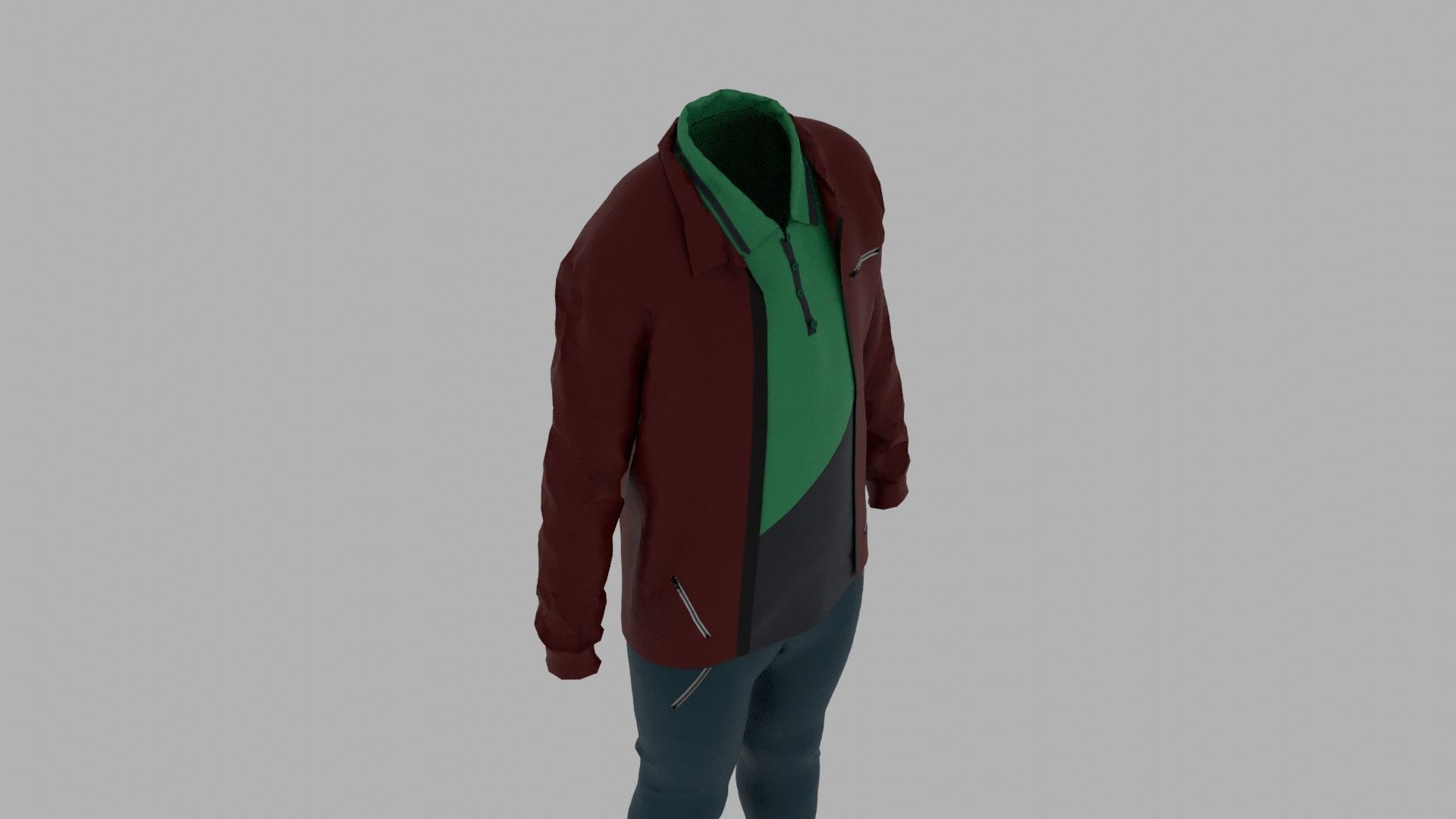 Kid Clothes Outfit Low-poly 3D model_7