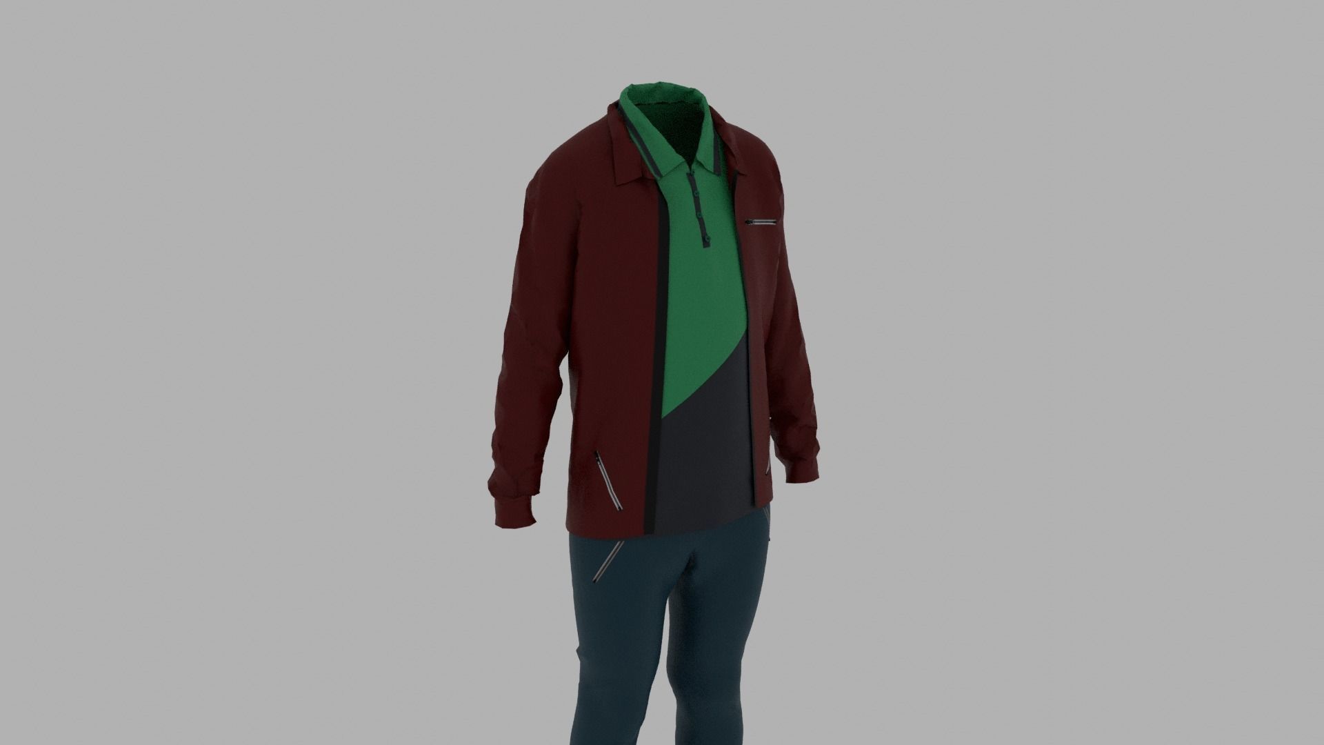 Kid Clothes Outfit Low-poly 3D model_4