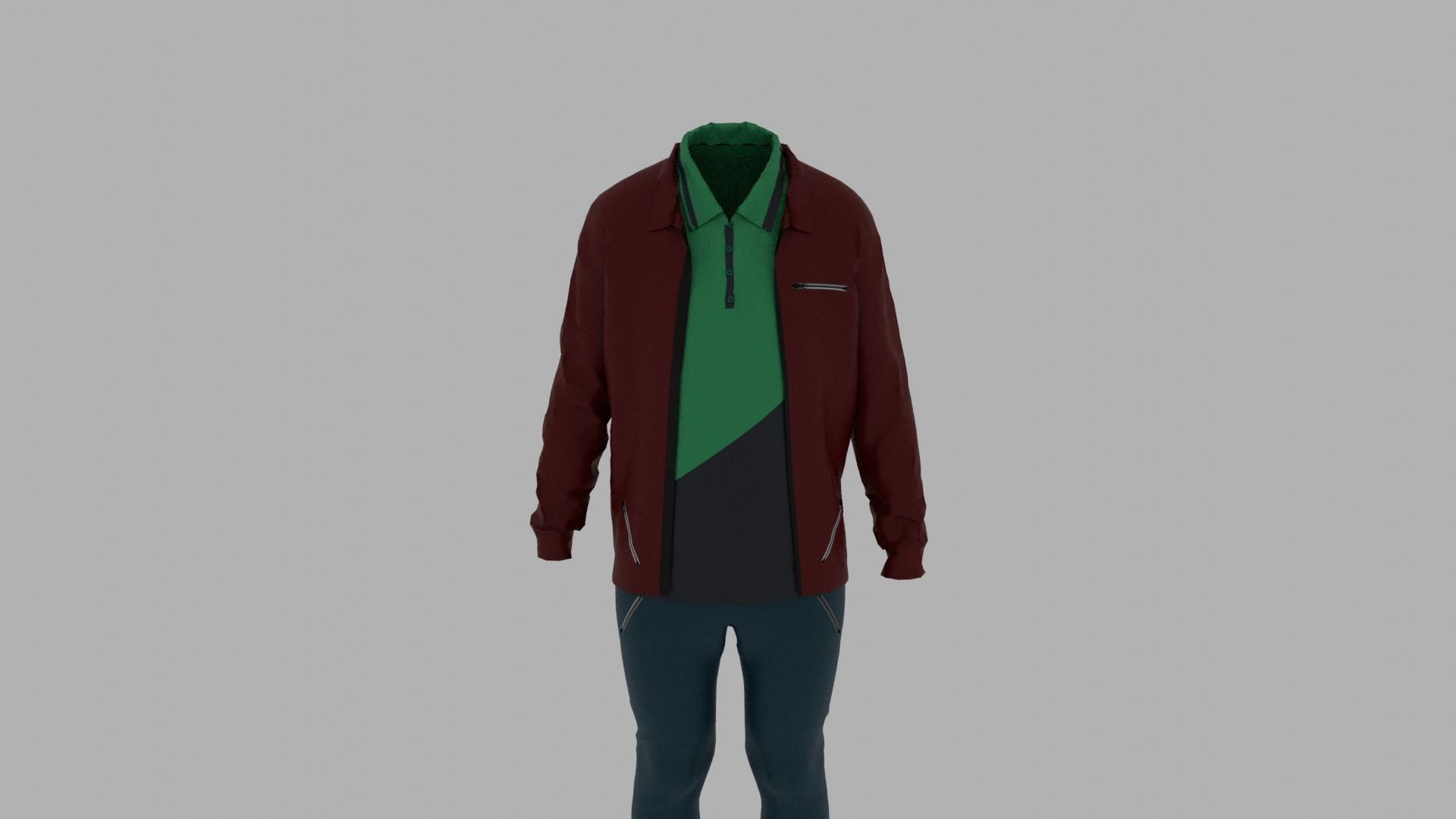 Kid Clothes Outfit Low-poly 3D model_5