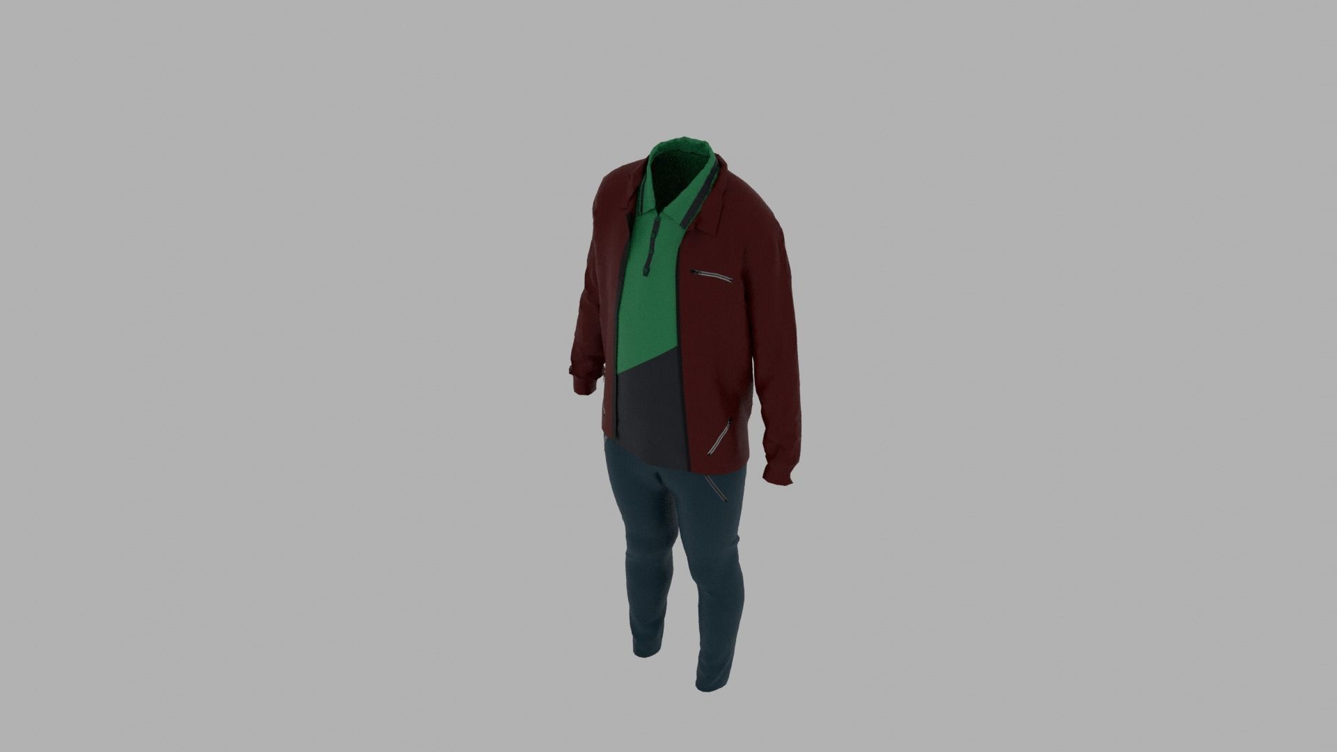 Kid Clothes Outfit Low-poly 3D model_6