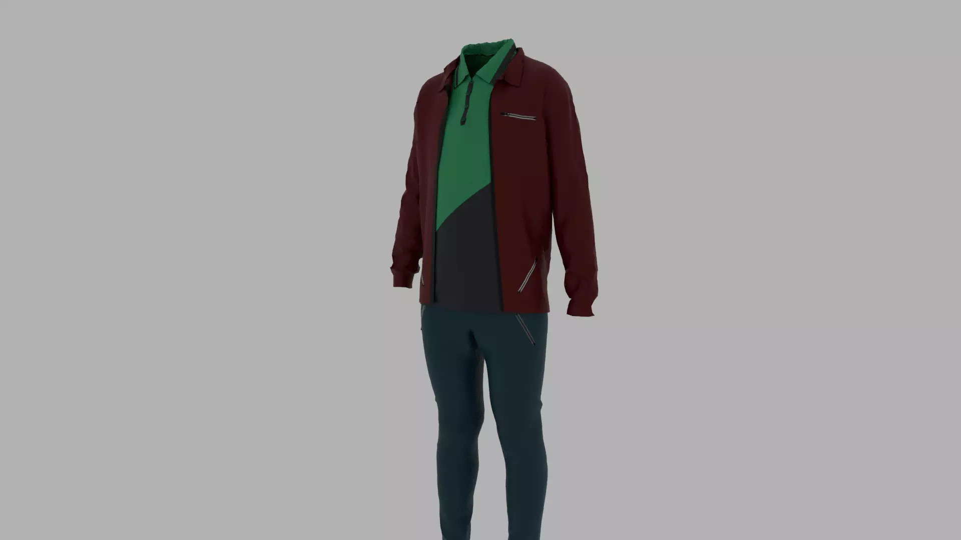 Kid Clothes Outfit Low-poly 3D model_0