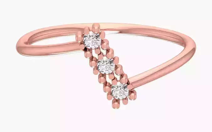 Solitaire Women Light Weight Band Ring