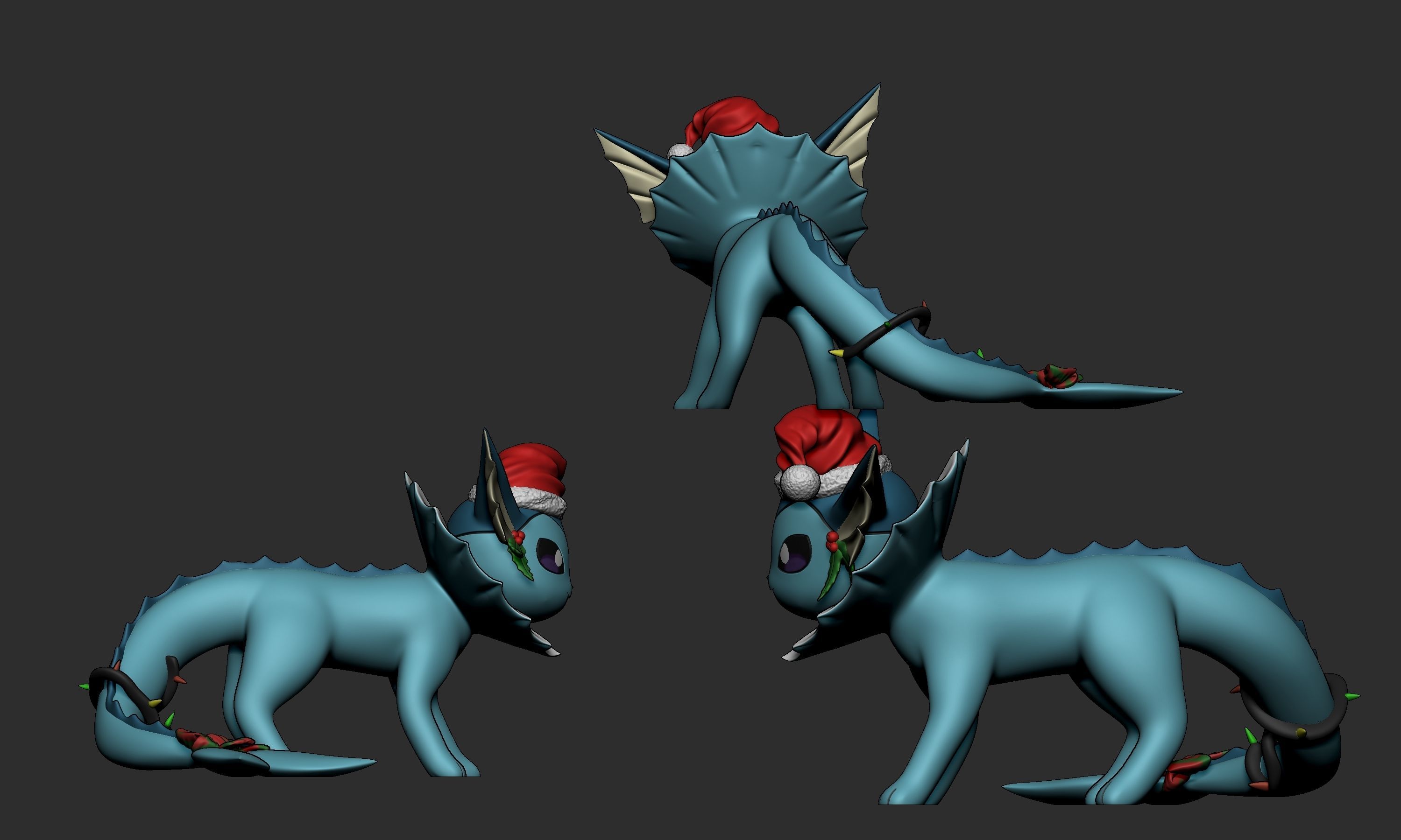 Pokemon - Christmas Vaporeon 3D print model_3
