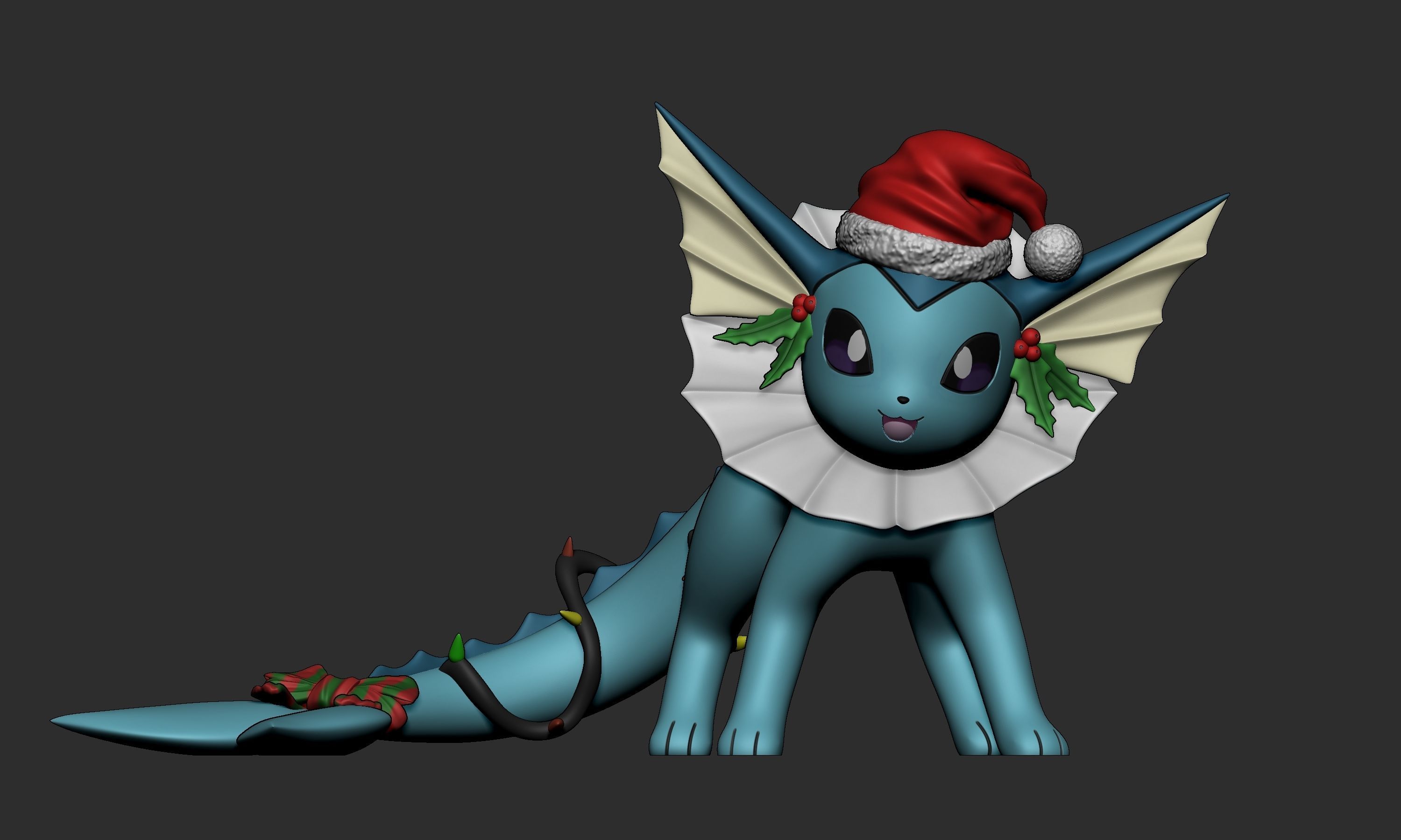 Pokemon - Christmas Vaporeon 3D print model_1