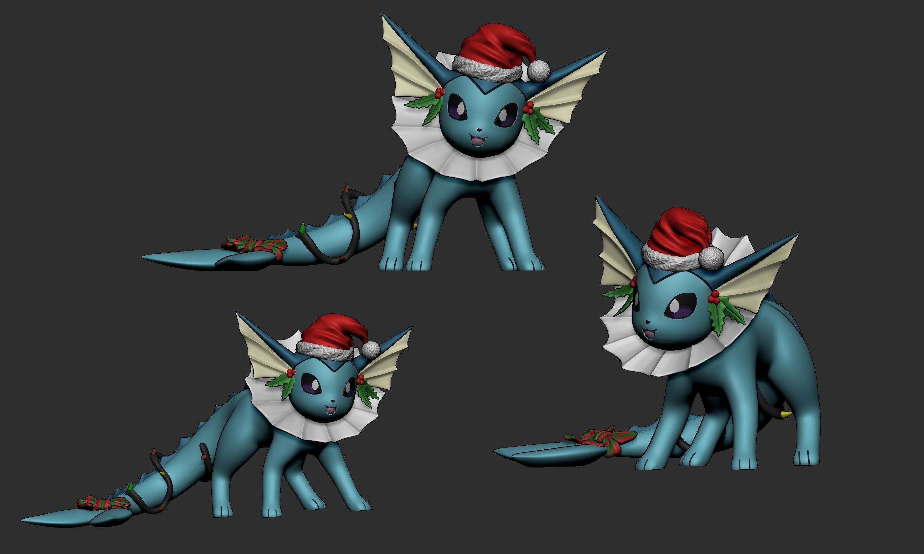 Pokemon - Christmas Vaporeon 3D print model_2