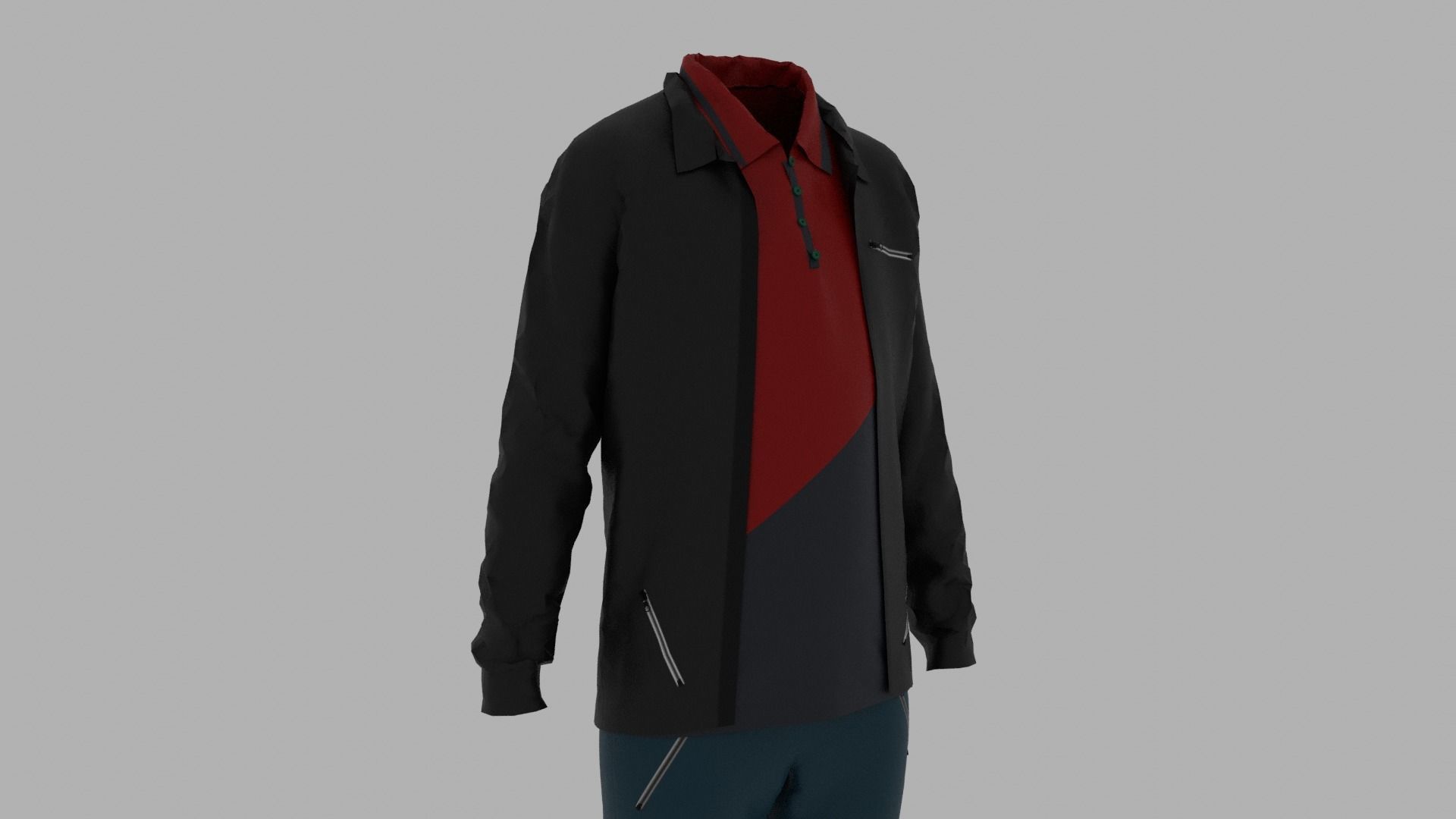 Kid Clothes Outfit Low-poly 3D model_3