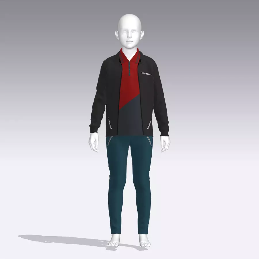 Kid Clothes Outfit Low-poly 3D model_0