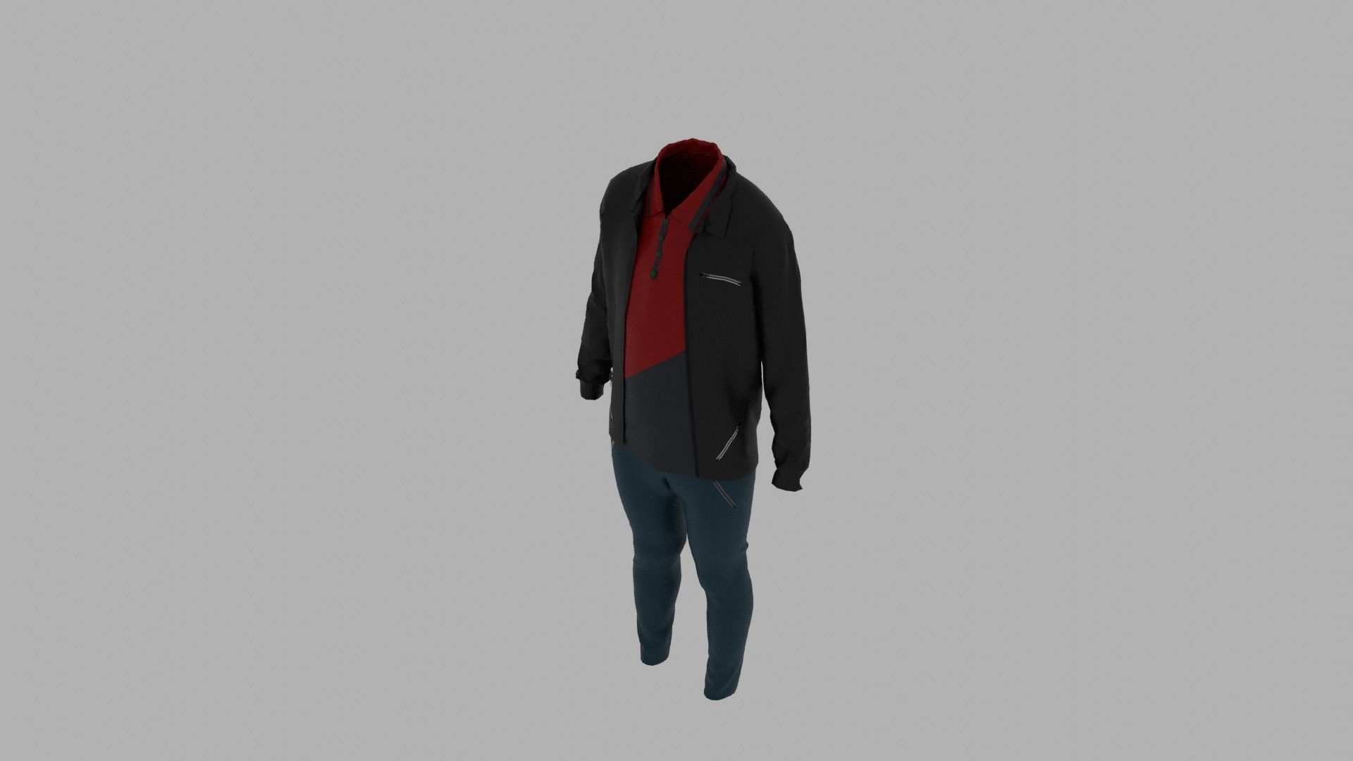Kid Clothes Outfit Low-poly 3D model_6