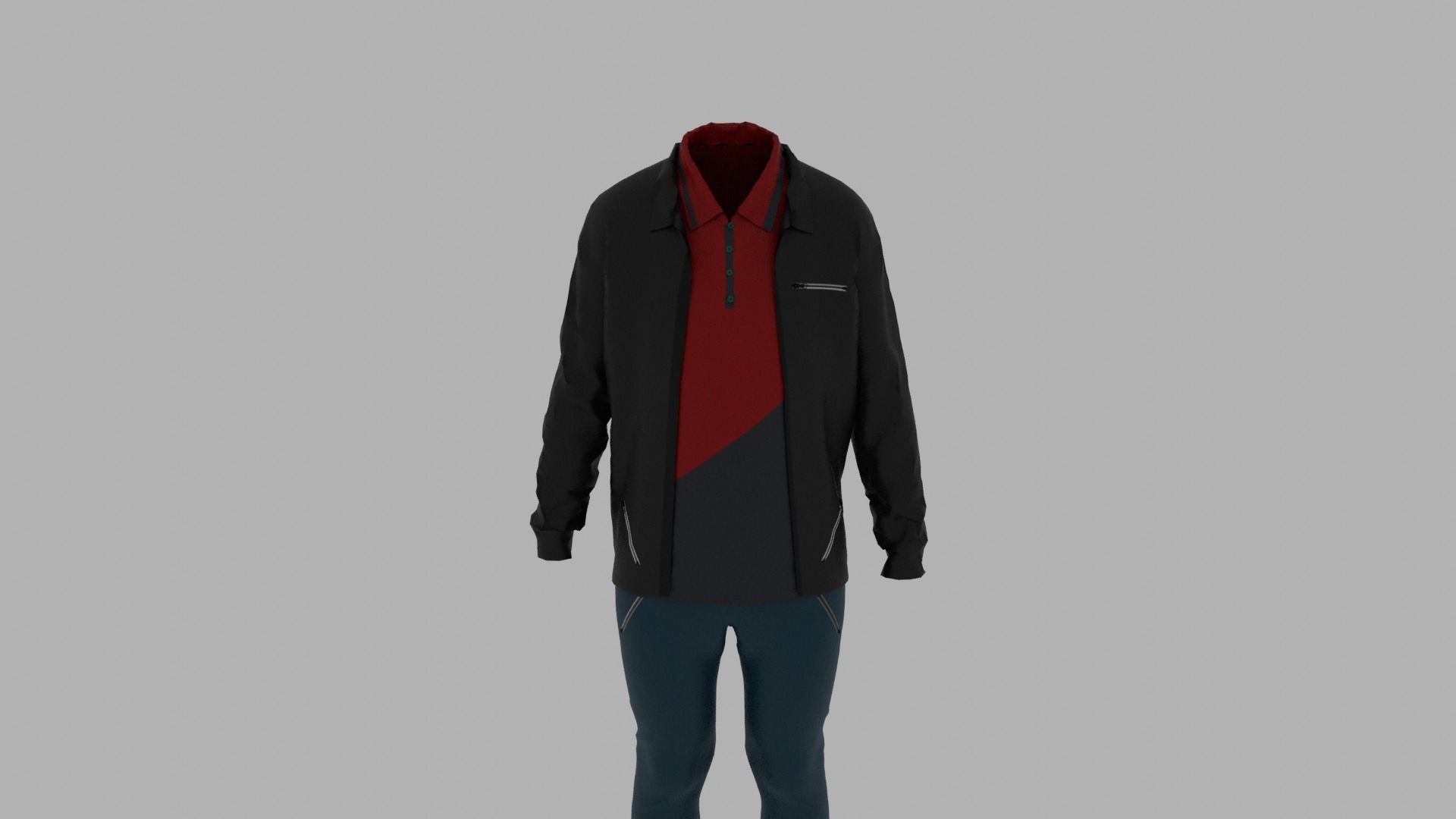 Kid Clothes Outfit Low-poly 3D model_5