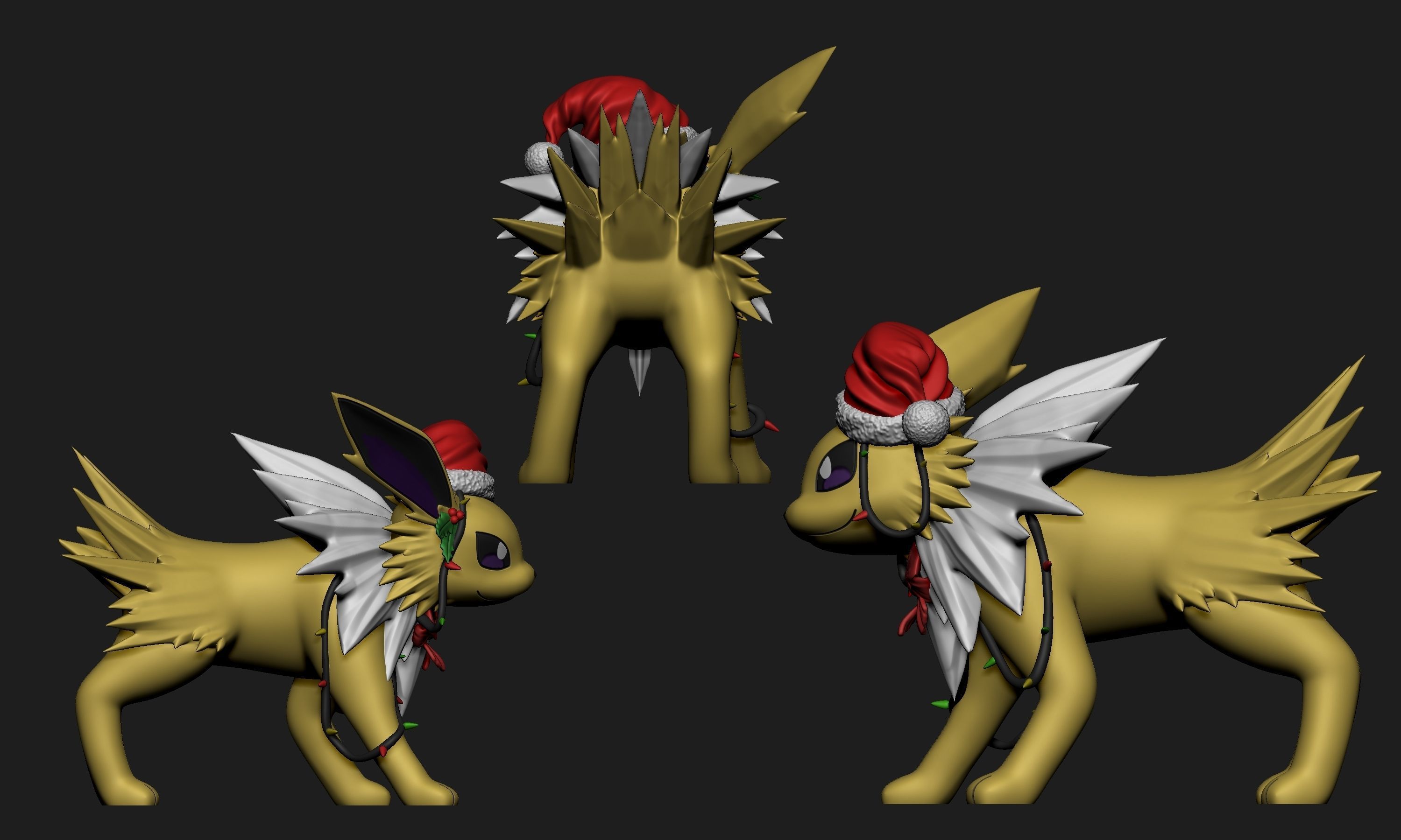 Pokemon - Eeveelutions in Christmas Style 3D print model_27
