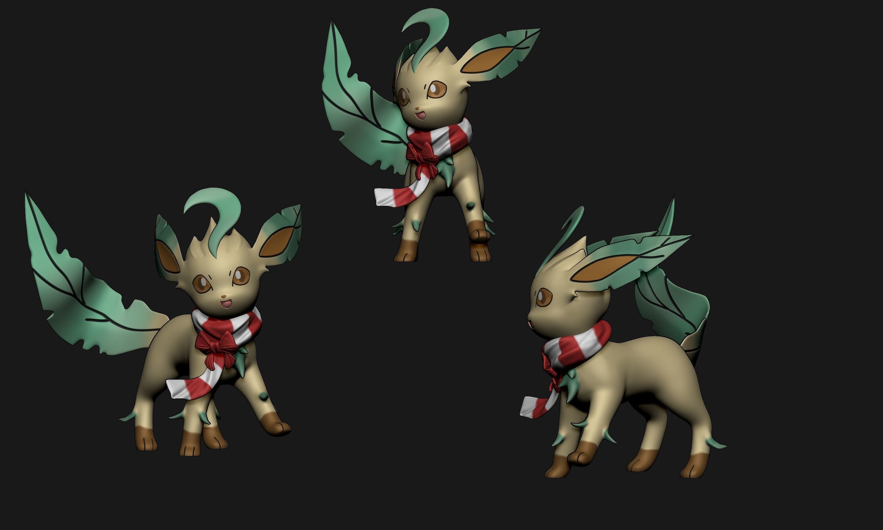 Pokemon - Eeveelutions in Christmas Style 3D print model_17