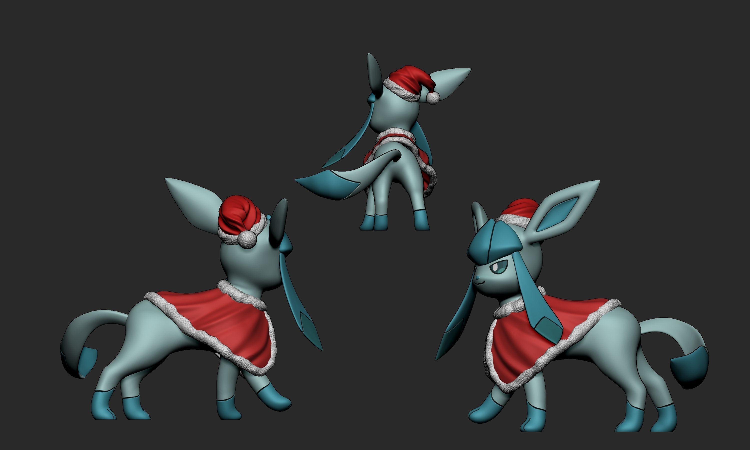 Pokemon - Eeveelutions in Christmas Style 3D print model_15