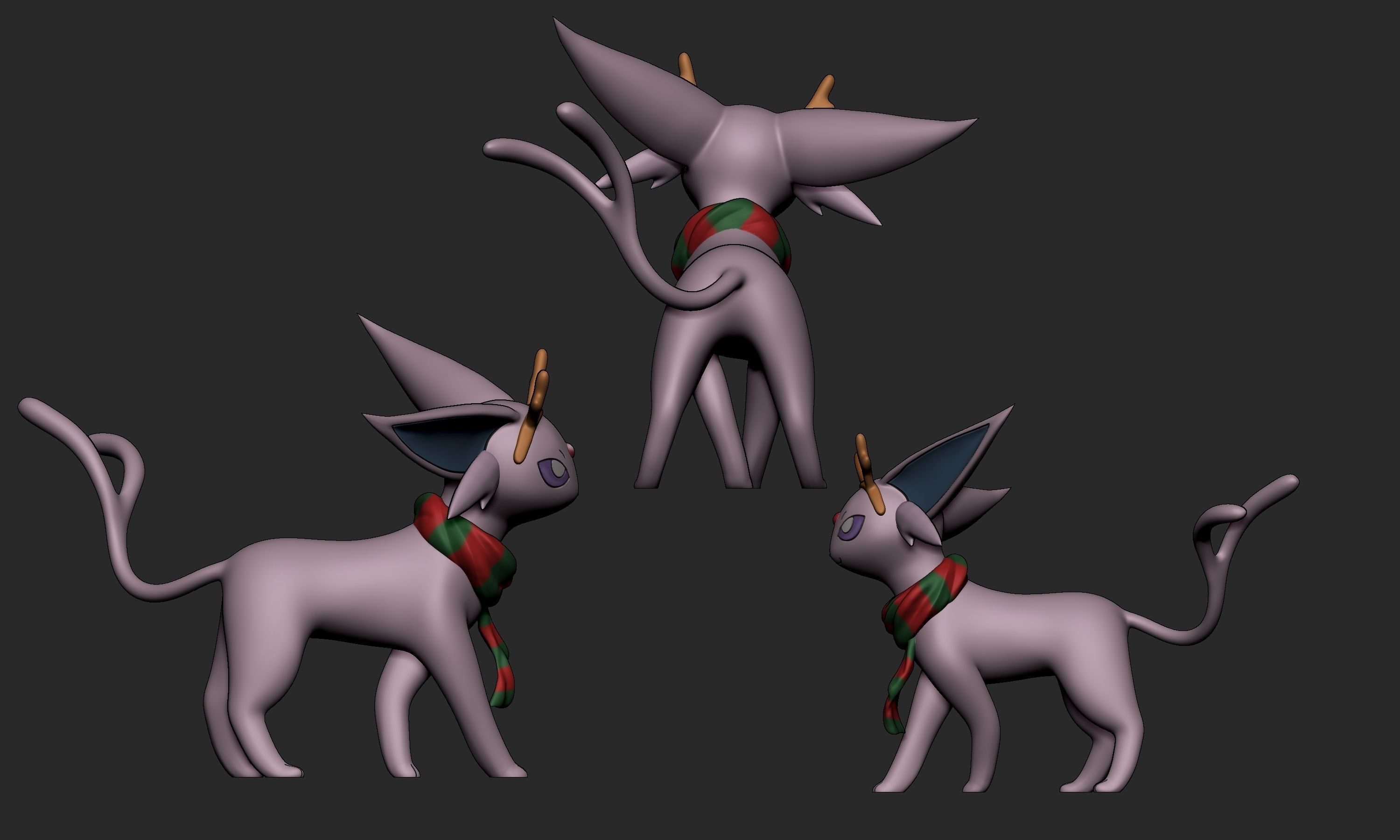 Pokemon - Eeveelutions in Christmas Style 3D print model_6