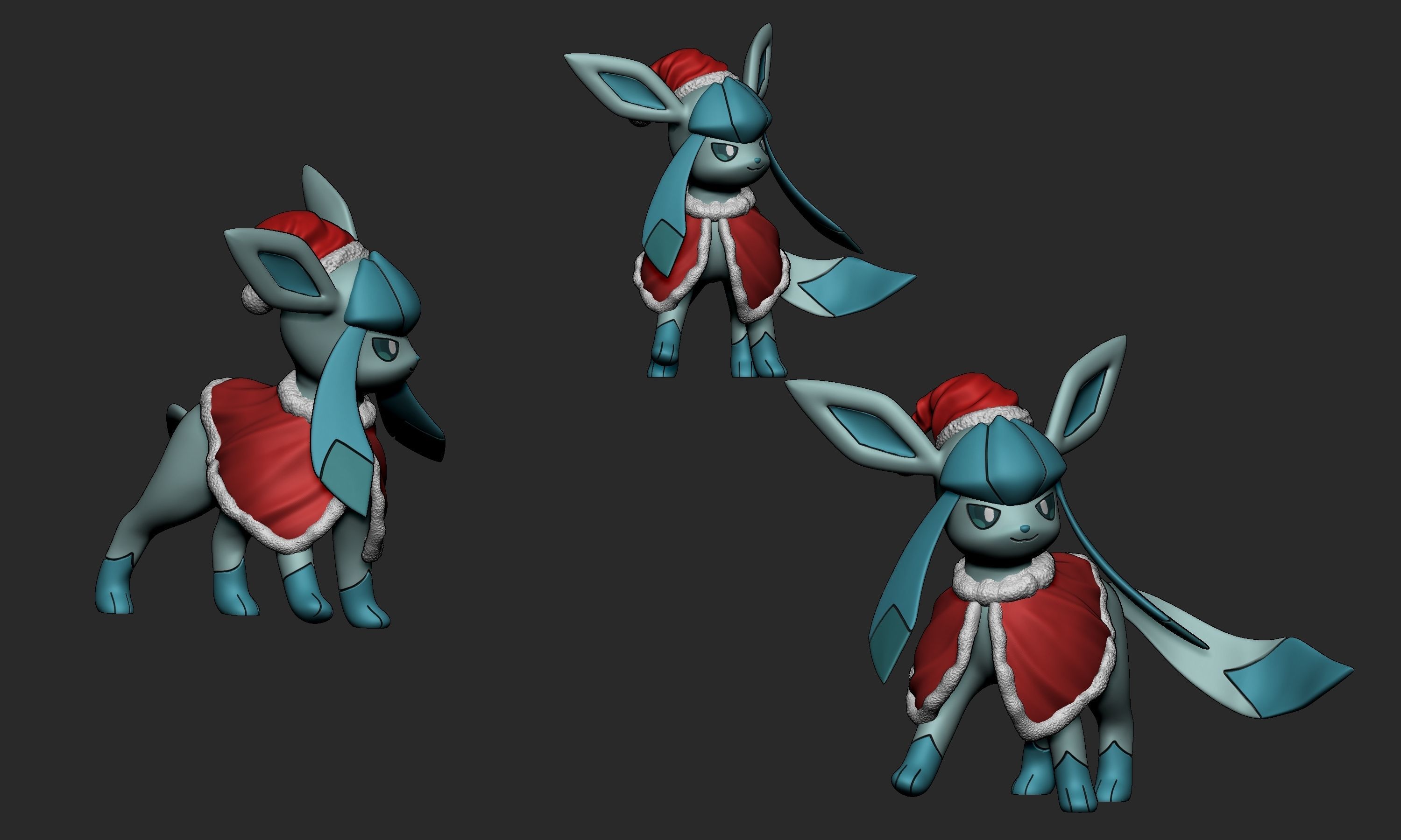 Pokemon - Eeveelutions in Christmas Style 3D print model_14