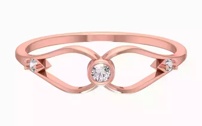 Solitaire Women Light Weight Band Ring
