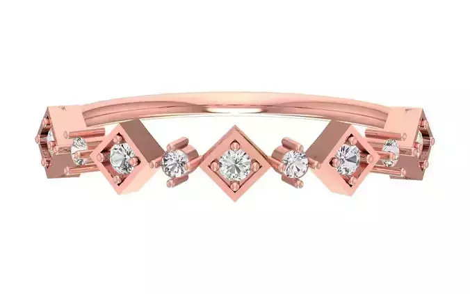 Solitaire Women Light Weight Band Ring