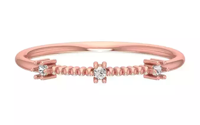 Solitaire Women Light Weight Band Ring