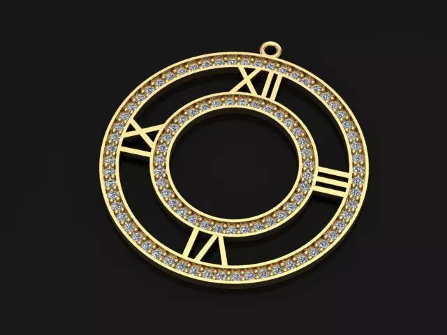 Clock Pendant 3D print model_0