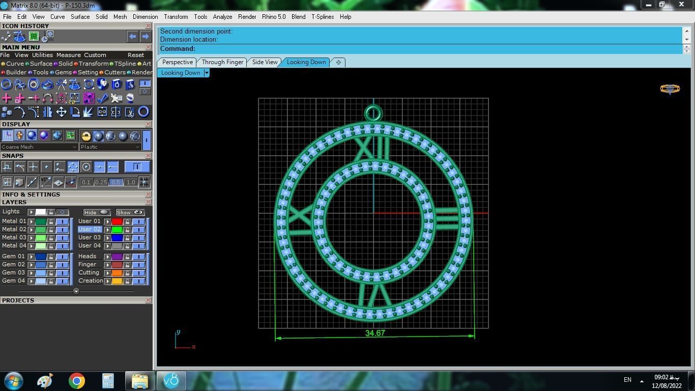 Clock Pendant 3D print model_7
