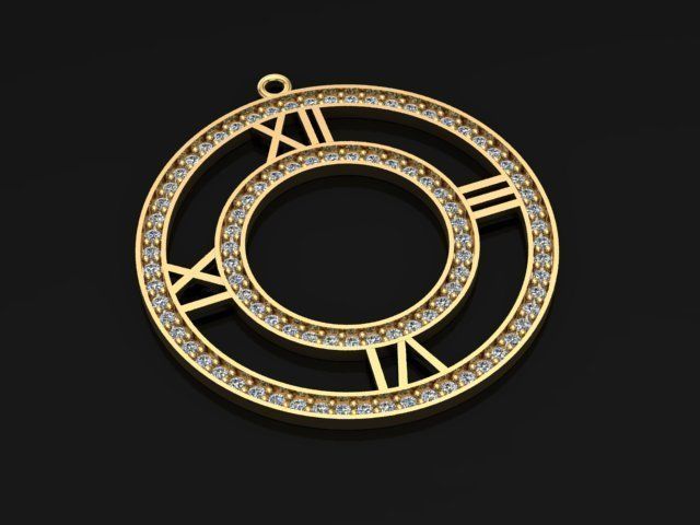 Clock Pendant 3D print model_2