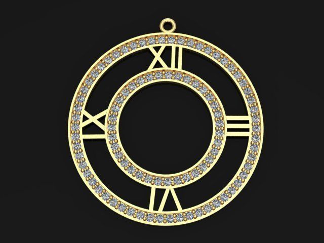 Clock Pendant 3D print model_1