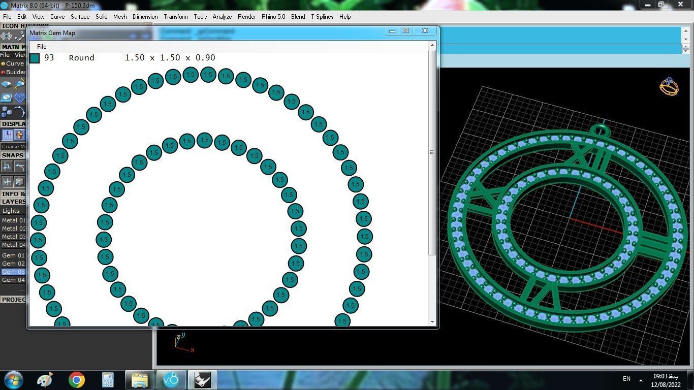 Clock Pendant 3D print model_3