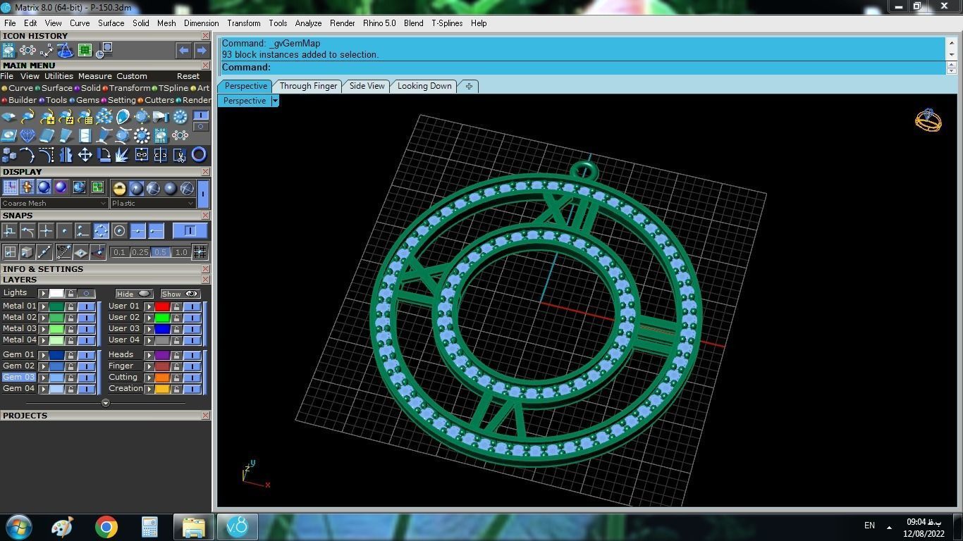 Clock Pendant 3D print model_4