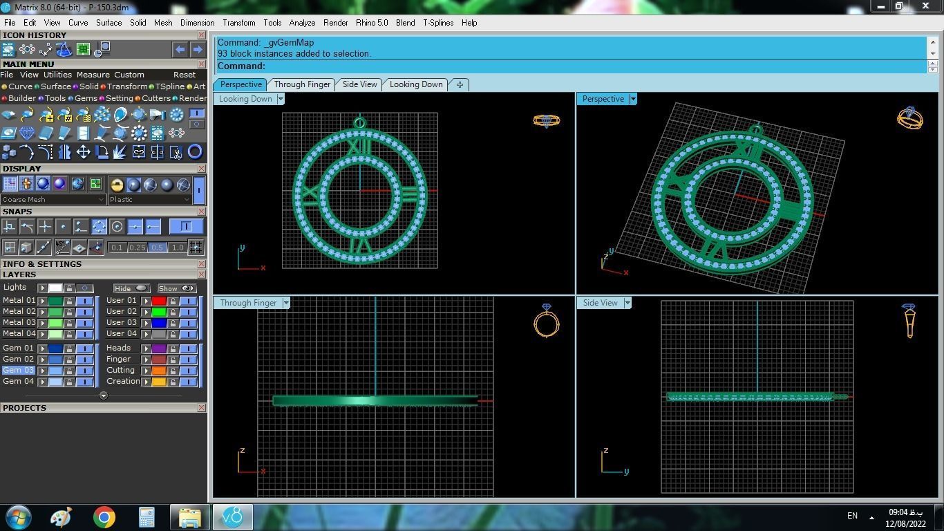 Clock Pendant 3D print model_5