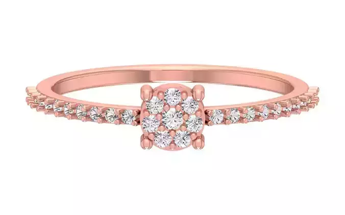 Solitaire Women Light Weight Band Ring